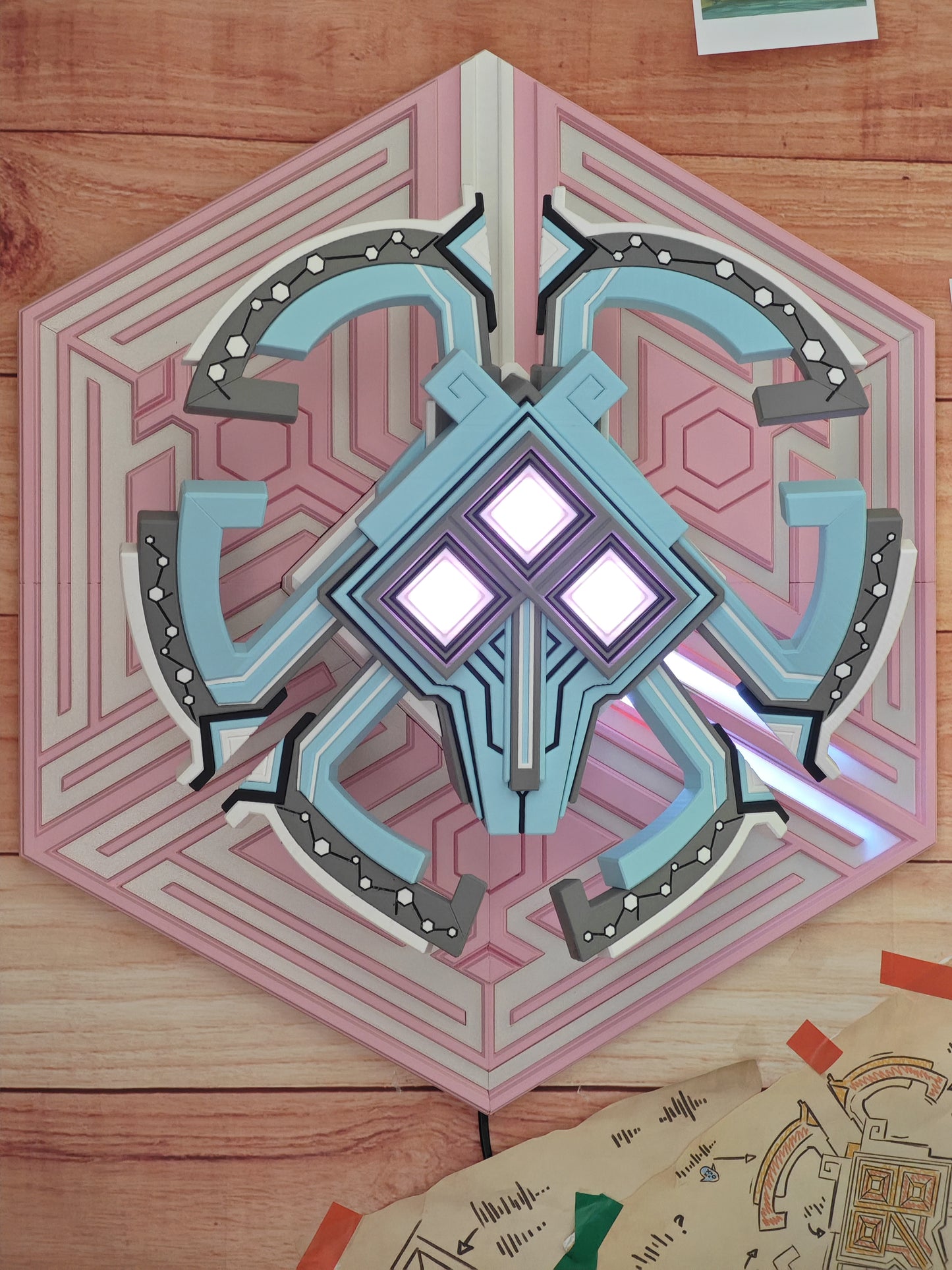 PRIDE 🏳️‍⚧️ RAFFLE TICKET : Transgender flag colored Nomai Mask - Outer Wilds
